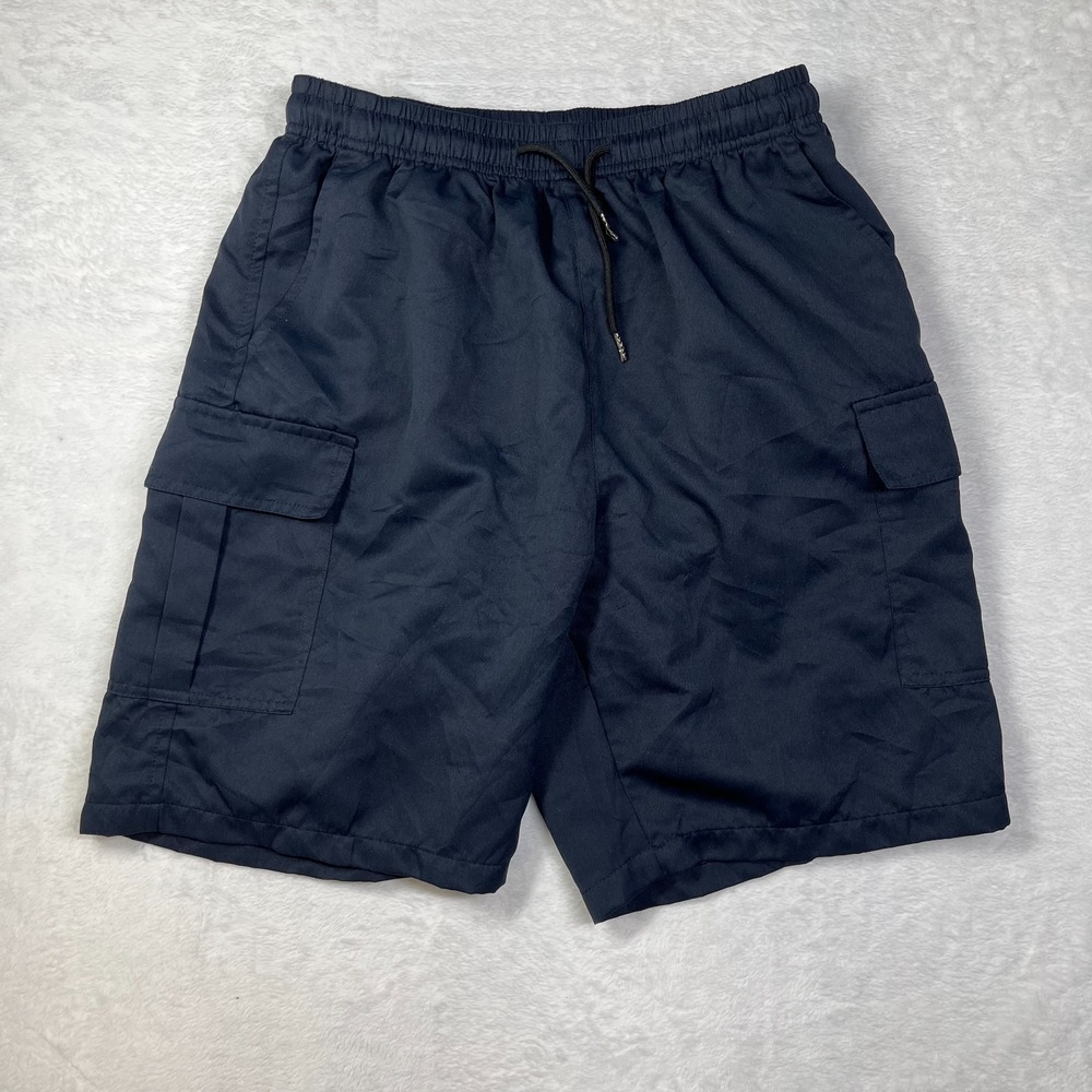 Fashion Cargo Shorts Mens Medium Blue Drawstring Performance Workwear Utility‎